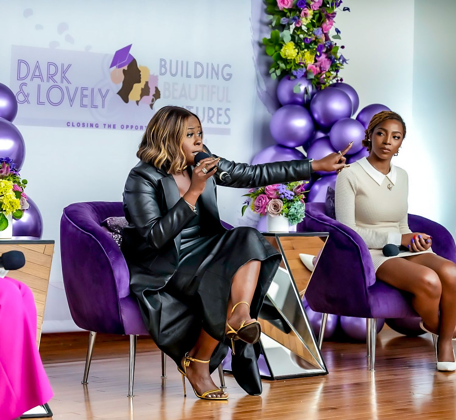 Jessica speaking on a Dark and Lovely Building Beautiful Futures panel